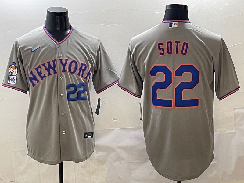 Men New York Mets #22 Soto Grey Second generation 2025 Nike MLB Jersey style 8